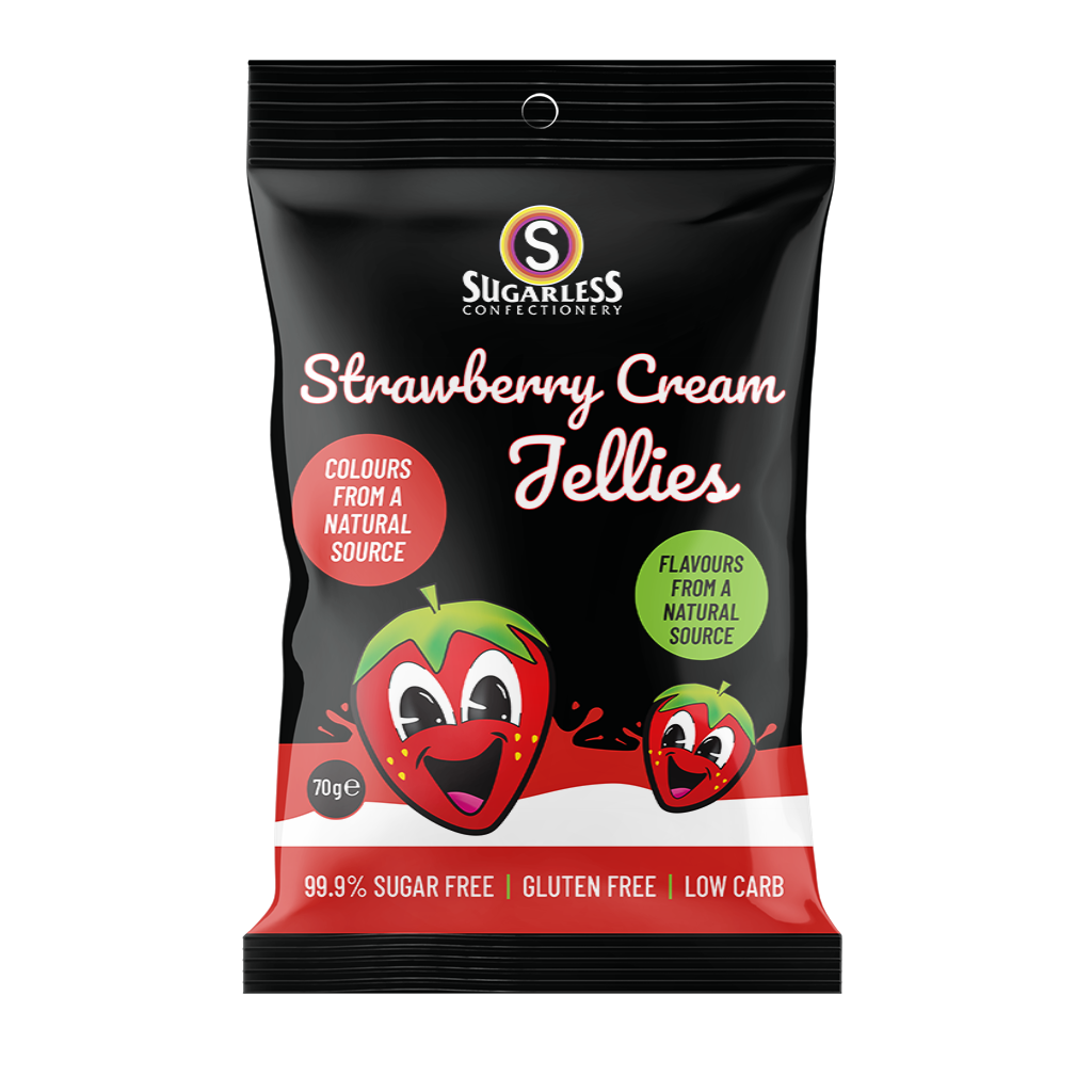Strawberry & Cream - Sugarless Confectionery