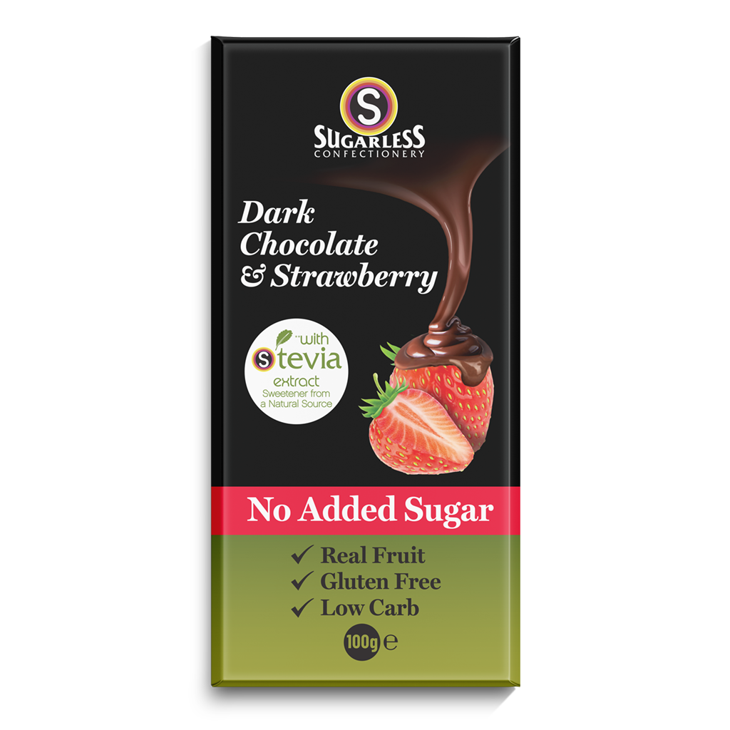Dark Chocolate & Strawberry - Sugarless Confectionery