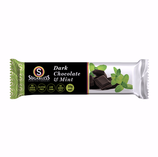 Gourmet Dark Chocolate & Mint - 30g - Sugarless Confectionery