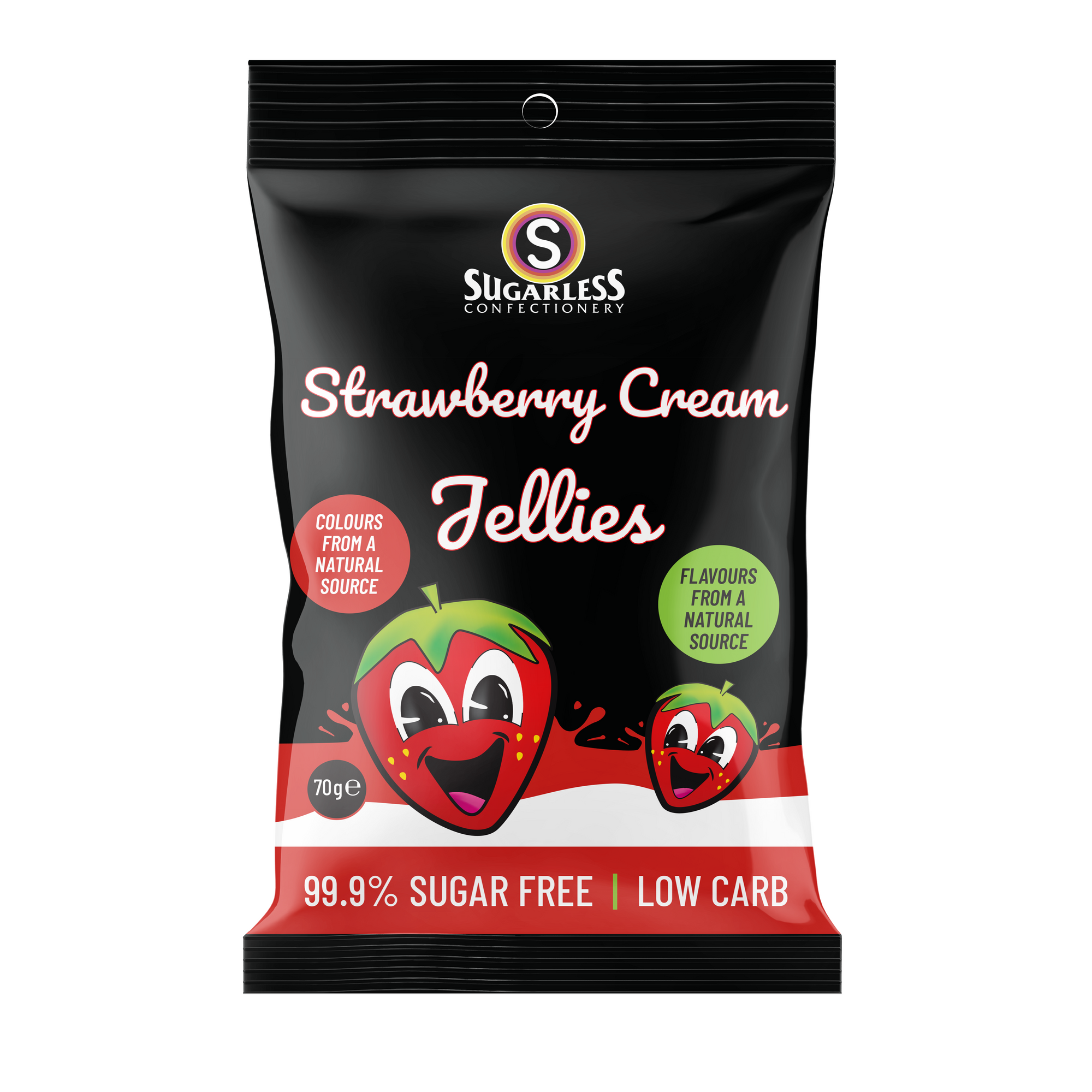 Strawberry & Cream - 70g - Sugarless Confectionery