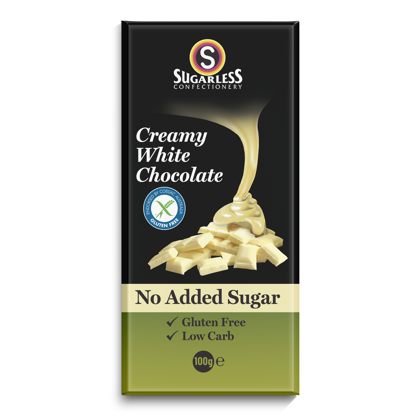 Creamy White Chocolate - 100g - Sugarless Confectionery
