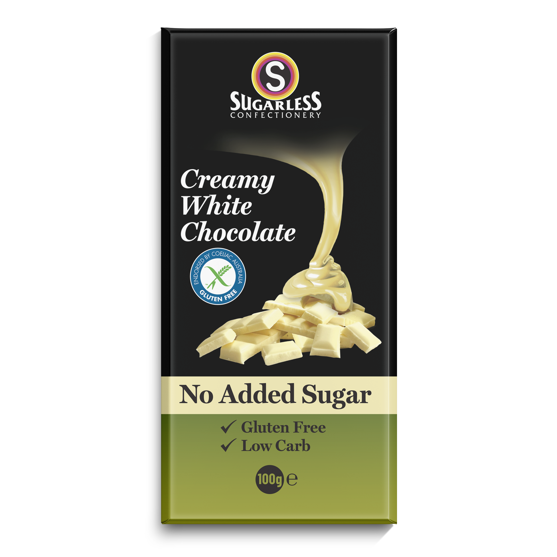 Creamy White Chocolate - 100g - Sugarless Confectionery