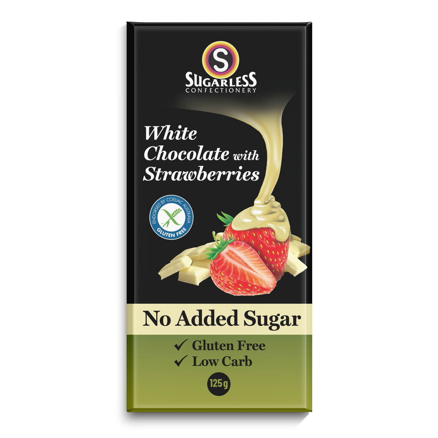 White Chocolate with Strawberries - 125g