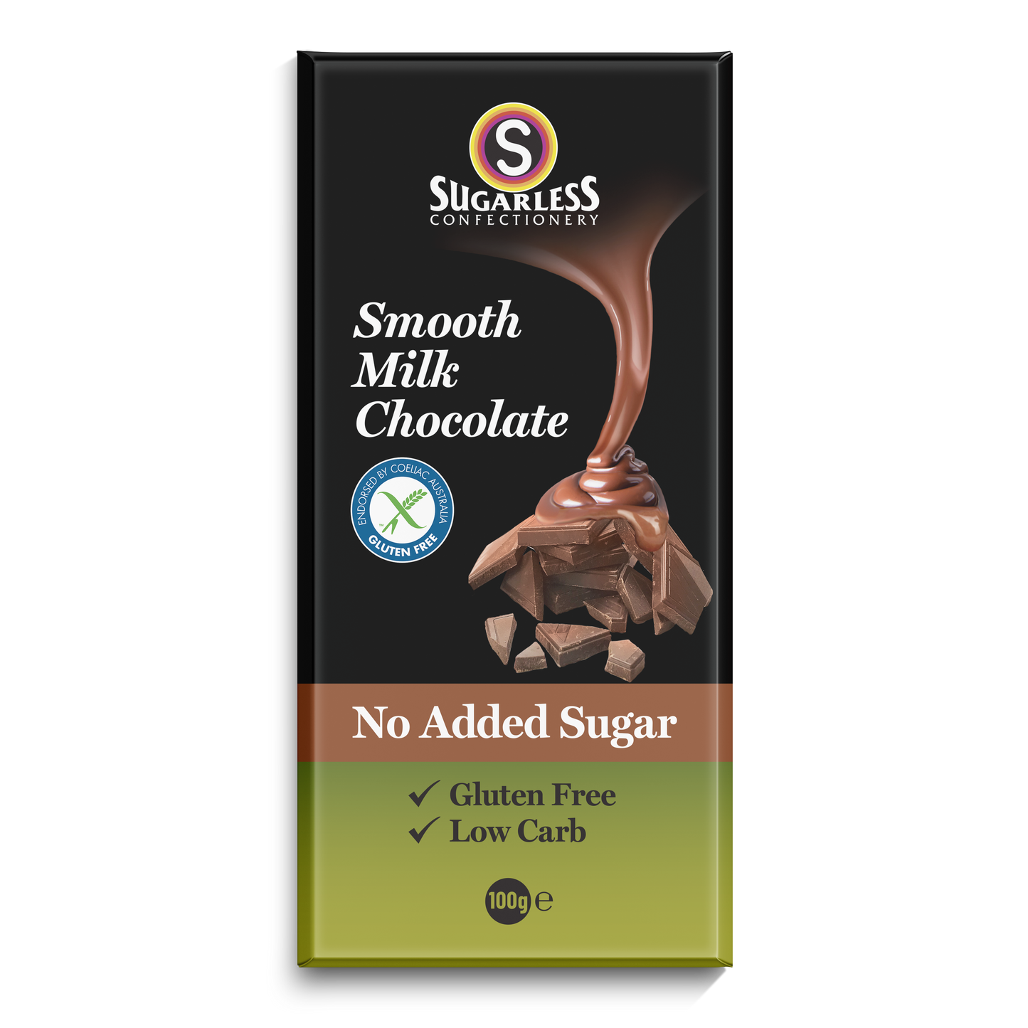 Smooth Milk Chocolate - 100g - Sugarless Confectionery