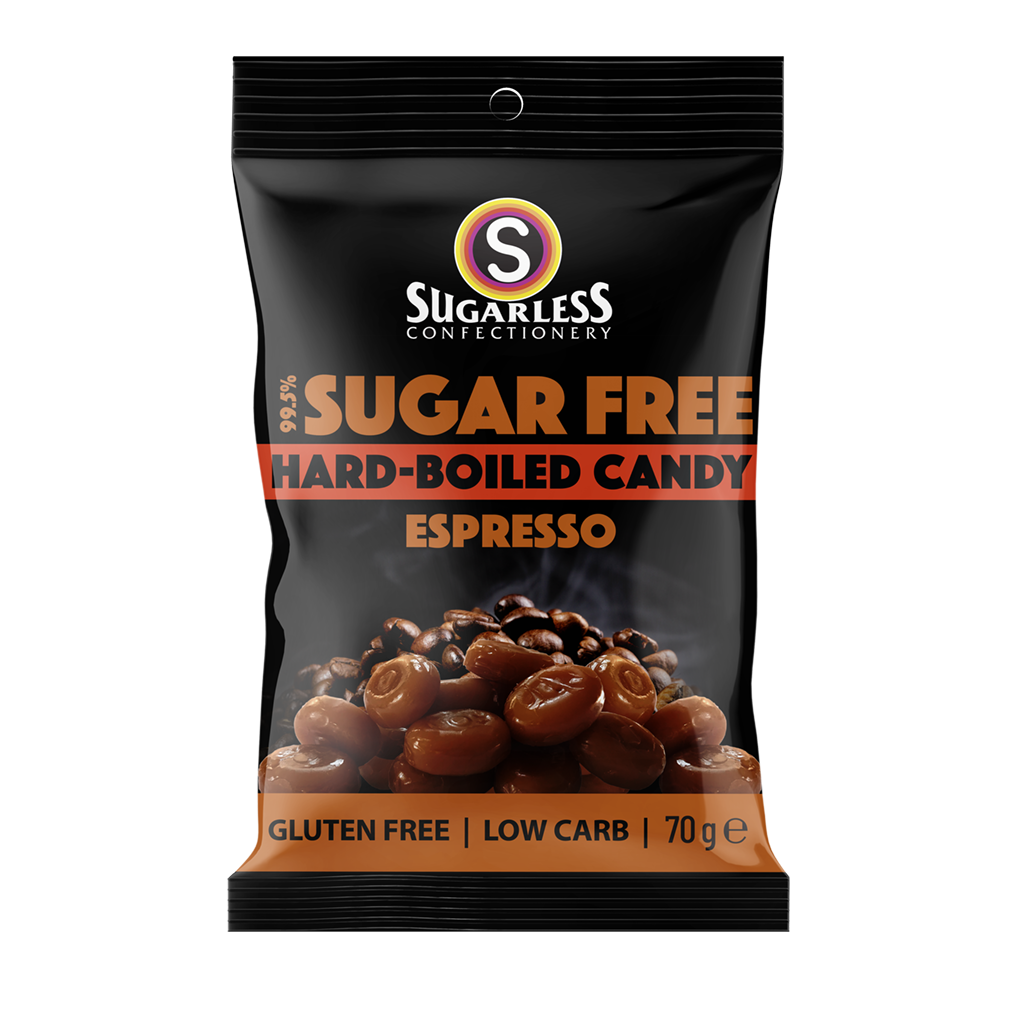 Espresso Hard-Boiled Candy - 70g - Sugarless Confectionery