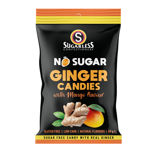 Mango flavoured Ginger Candies - Sugarless Confectionery