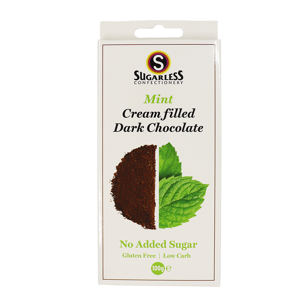 Mint flavoured Cream Filled Dark Chocolate - Sugarless Confectionery