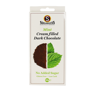Mint flavoured Cream Filled Dark Chocolate - Sugarless Confectionery