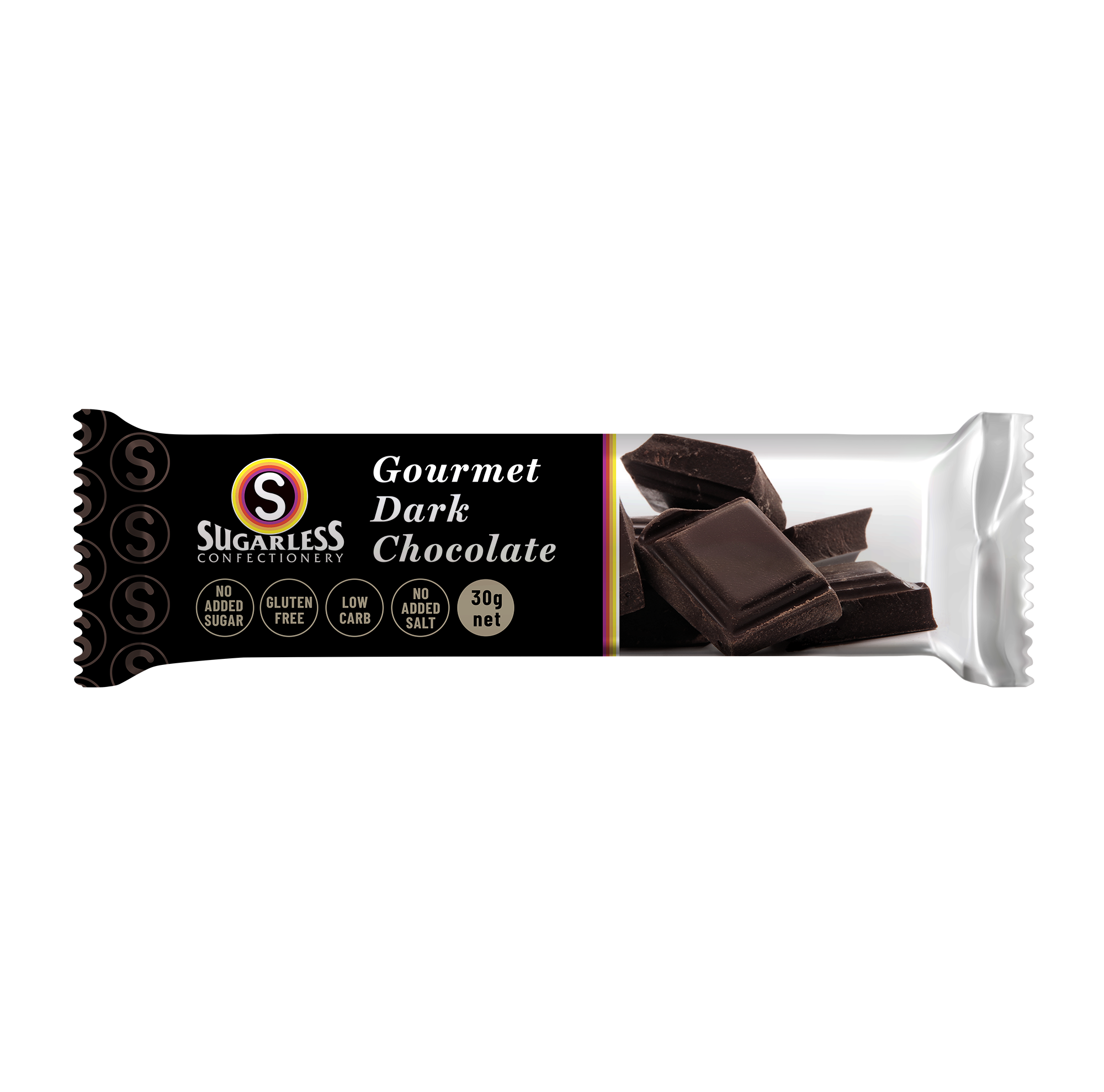 Gourmet Dark Chocolate - 30g - Sugarless Confectionery