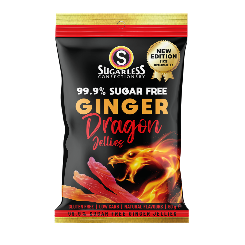 Ginger Dragon Jellies - 60g - Sugarless Confectionery