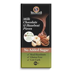 Milk Chocolate & Hazelnut Pieces - Sugarless Confectionery