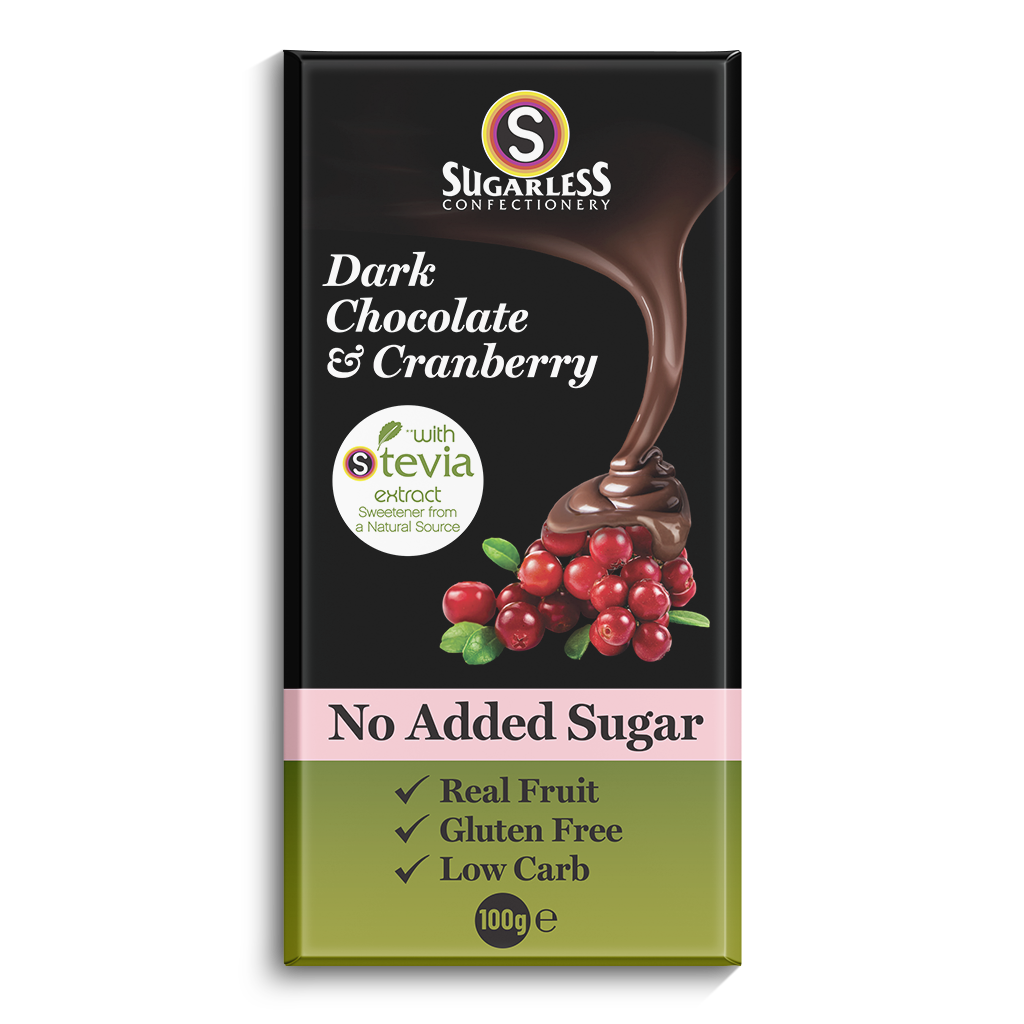 Dark Chocolate & Cranberry - Sugarless Confectionery